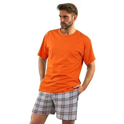 Imagen de Sesto Senso Pijama Hombre Corto Algodón Verano Manga Corta Pantalon M Naranja