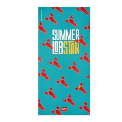 Imagen de Legami Toalla de Microfibra para la Playa, antiarena, Secado rápido, Ultra Absorbente, Playa compacta, Ahorrar Espacio, 85 x 180 cm, Lobster