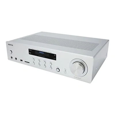 Imagen de Aiwa AMU 120BT/SL: Amplificador, Receptor AV, con Bluetooth 5.0, 120W, Puerto USB, Lector Tarjeta SD. Color: Plata