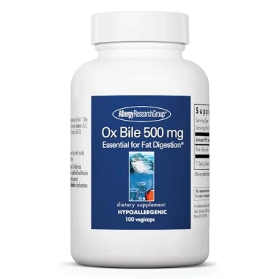 Imagen de Ox Bile 500 mg 100 Vegetarian Capsules Allergy Research Group