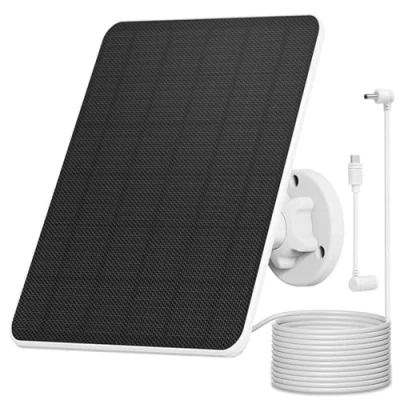 Imagen de panel solar de 6 W para cámara anillo, módulo solar, anillo cámara, compatible con Spotlight Cam batería y Stick Up barril Plug 3 m cable carga