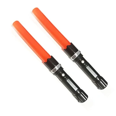 Imagen de EUROXANTY Linterna LED recargable alta potencia SOS para dirigir el tráfico Cono pirulo color naranja 2 unidades