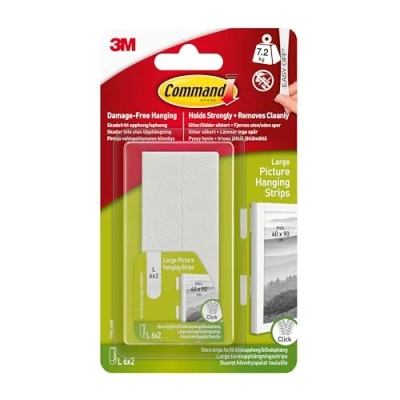 Imagen de Command Picture Hanging Strips, Large, White, 6 Pairs (17206 6ES)