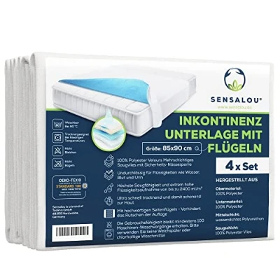 Imagen de Sensalou Protector de orina con alas 85x90 cm colchón Impermeable y Lavable