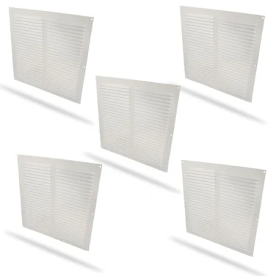 Imagen de Amig Pack de 5 Rejillas Cuadradas Aluminio ventilación para salida aire Ideal techo cocina y baño Medidas: 300 X MM Color: Blanco