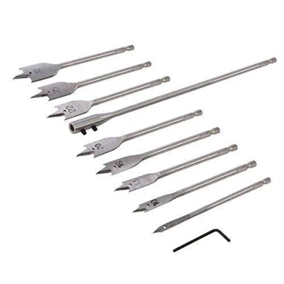 Imagen de Silverline Tools 481937 Juego de brocas planas y prolongador, 10 pzas (6 32 mm)