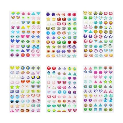 Imagen de 360 pegatinas de cristal 3D para niños, niñas, decorativas uñas, pendientes autoadhesivos, lindas