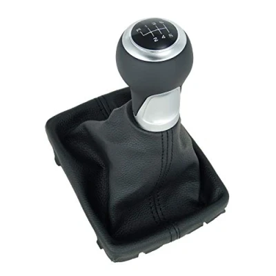 Imagen de L&amp;P Car Design GmbH pomo de Palanca Cambios Piel A258 1, Color Negro, 6 Marchas, 12 mm, para Cambios, Deportivo, Pieza Repuesto OEM 8K0863278 8K0863278H 8K0863278G