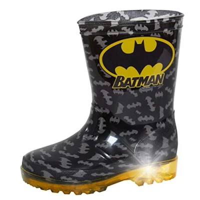 Imagen de DC Comics botas de lluvia para niños Batman con luz Wellington, nieve, color Negro, talla 23 EU