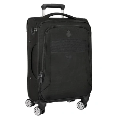 Imagen de Real Madrid Premium Trolley Cabina Blanda 20 Pulgadas, Maleta con Ruedas, Candado de Seguridad, Ligera, 35x20x51 cm, Color Negro