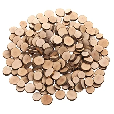 Imagen de LAZACA Discos de Madera para Manualidades 100 unidades DIY Centros Mesa Decoración Navidad árbol 1,5 2,5 cm
