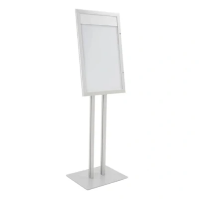 Imagen de Danieli Store Expositores de Pie 4xA4 para Exterior. Soporte Menu Aluminio Con Llave. Atril Tiendas y Restaurantes. Porta Exterior sin Luz LED Panel Personalizable