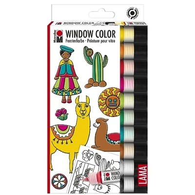 Imagen de Marabu Set de Colores para Ventana Lama, carbón, Juego 11 Piezas (406000000126)