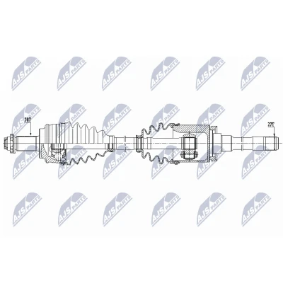 Imagen de NTY NPW BM 152 Árbol de transmisión Eje delantero, derecha 923 BMW: X3