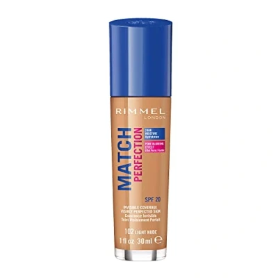 Imagen de Rimmel London Match Perfection Foundation Base de Maquillaje Tono 102 Light Nude 30 ml