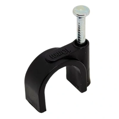 Imagen de Lumonic 100x abrazadera de clavo 10mm para cable negro con 22mm p.ej. montaje en pared abrazaderas diferen