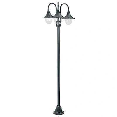 Imagen de vidaXL Farolas Jardín Aluminio 3 Luces Verde Oscuro 220 cm Iluminación Patio