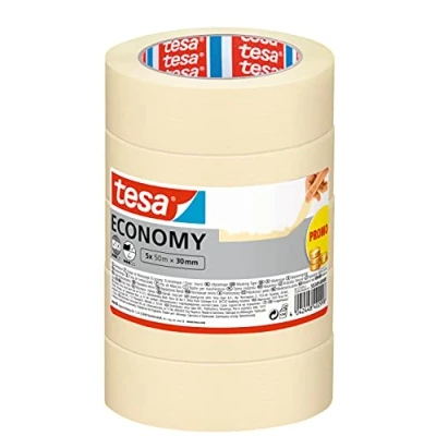 Imagen de tesa Cinta de Pintar ecoLogo ECONOMY, Pintor, Removible Sin Residuos hasta 4 Días Después, Disolventes, Estrecha, 5x 50 m x 30 mm, Blanco