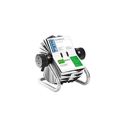 Imagen de Durable 248123 Carpeta rodante Visifix, para 400 tarjetas de visita, índice A Z, plata metálica