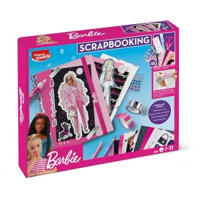Imagen de Maped Creativ Barbie Scrapbooking, Set de Manualidades Infantiles con 55 Accesorios para Personalizar Cuaderno y Láminas, Actividad Creativa Niños desde 7 Años