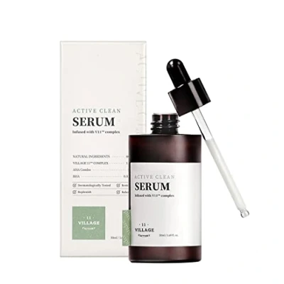 Imagen de VILLAGE 11 FACTORY Suero Facial Active Clean (50ml) AHA, BHA, Exfoliación suave, para acné y exceso de grasa (Active Serum)