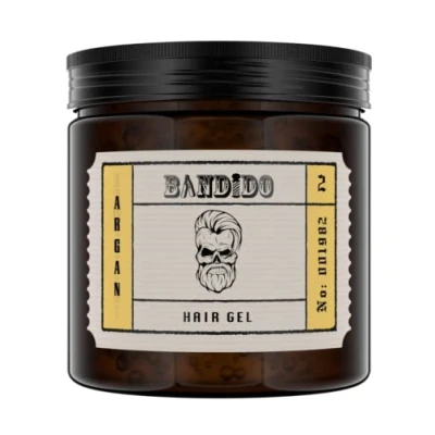 Imagen de Bandido gel de peinado para hombre, 500 ml, 02 argán, aspecto natural ultra fuerte, el cabello hombres, no se pega, húmedo, cabello, efecto goma,