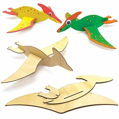 Imagen de Baker Ross FC827 Planadores de Madera Dinosaurio Juego 8, Manualidades para niños