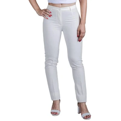 Imagen de Pantalón de Vestir Mujer con Estampado Sólido. Elegante Tiro Medio, Corte Recto, Skinny, para Trabajo, Oficina, Camarera, Dependiente. (93% Poliéster 7% Elastano)