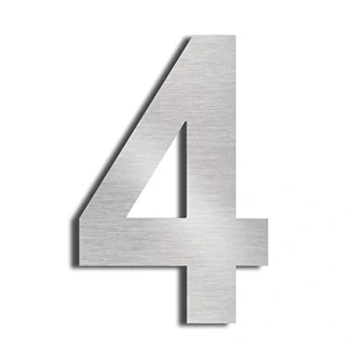 Imagen de nanlyiau Número de casa moderna 15.3Centímetros/6 pulgadas acero inoxidable, Apariencia flotante, Fácil instalar y hecho inoxidable sólido 304（4）