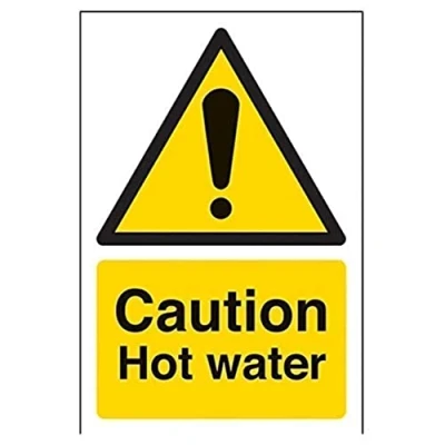 Imagen de vsafety 62006 ag s &quot;precaución agua caliente&quot; alerta Temperatura señal, autoadhesivos, vertical, 100 mm x 150 mm), color negro/amarillo