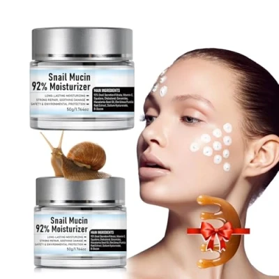 Imagen de Crema Baba de Caracol Facial, Hidratante Facial Mujer, Advanced Snail 92 Crema, Mucin Mucina Reafirmante y Rebozante (2 Bottles)