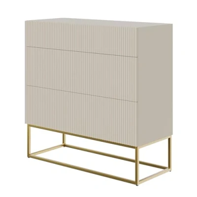 Imagen de Selsey Veldio Cómoda, Madera de ingeniería Metal, Gris, 90 cm Longueur