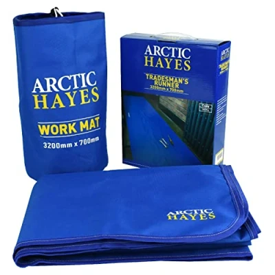 Imagen de Arctic Hayes ARCWM4 Alfombrilla de trabajo para fontaneros, antideslizante, impermeable y resistente a los productos químicos (3200 mm x 700 mm), apta uso en interiores exteriores