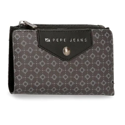 Imagen de Pepe Jeans Bethany Cartera con Tarjetero Negro 17x10x2 cms Piel sintética