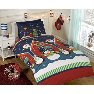 Imagen de Rapport Juego de Cama Navidad Funda edredón y Almohada, Multicolor, Suelto