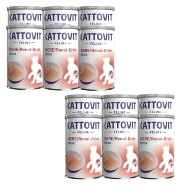 Imagen de Kattovit Bebida renal/renal Pato Paquete de 6 x 135 ml Alimento complementario para Gatos Adultos Trozos Carne con apoyar la función renal