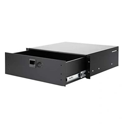 Imagen de Infitronic Cajón de aluminio 19 pulgadas con cerradura combinación numérica, paso cable, aire, extensión completa, (3 U).