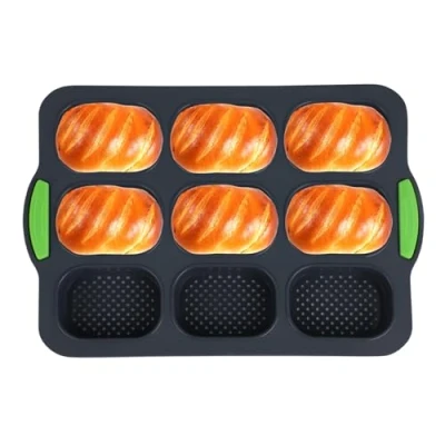 Imagen de silicona molde para pan Baguette de panecillos 9 rejilla ideal hacer baguettes, panecillos, hot dogs y más perfecta repostería casera