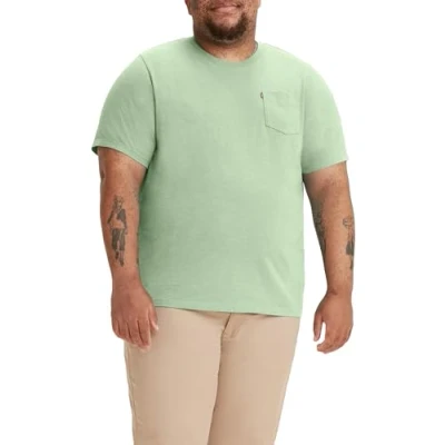 Imagen de Levi&#039;s Big &amp; Tall Classic Pocket tee No gráficos, Aqua Foam, XL Hombres