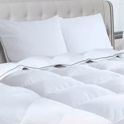 Imagen de IDMarket Edredón (240 x 220 cm + 2 Almohadas (Pluma de Ganso 500 G/m², antiácaros
