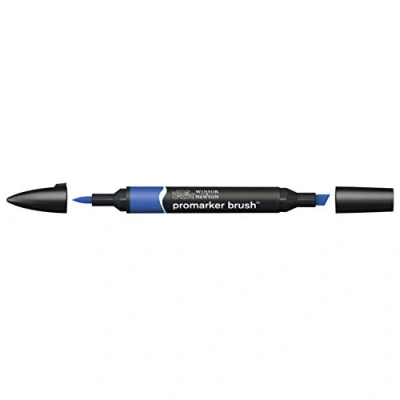 Imagen de Winsor &amp; Newton Promarker Brush Rotulador Doble Punta, Punta Pincel, Tinta Base Alcohol, Color Egyptian Blue (b944)