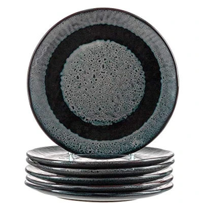 Imagen de Leonardo 018555 Matera Juego de 6 platos cerámica aptos para lavavajillas, llanos con esmalte, redondos gres gris, diámetro 22,5 cm, color gris