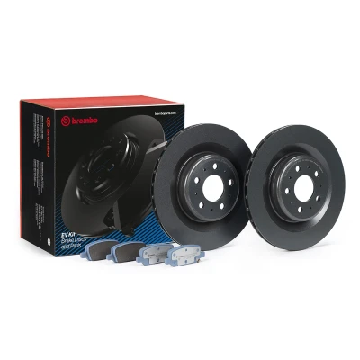 Imagen de BREMBO KT 08 004 Kit de discos y pastillas freno ventilación interna sin accesorios Chapa antichirridos con avisador acústico desgaste