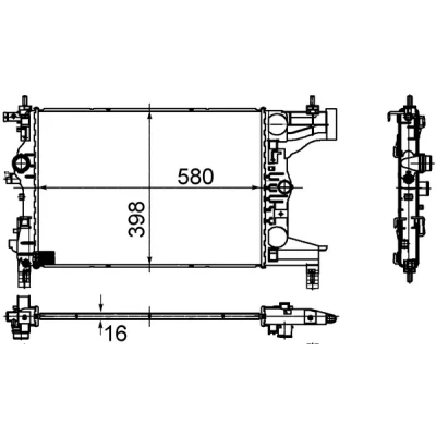 Imagen de MAHLE ORIGINAL CR 945 000S Radiador, refrigeración del motor 580 397 16 sin sensor Aletas soldadas CHEVROLET: Cruze Berlina, Orlando