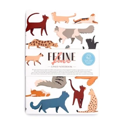 Imagen de Puckator Cuaderno A5 a rayas de papel reciclado Gatos Feline Fine