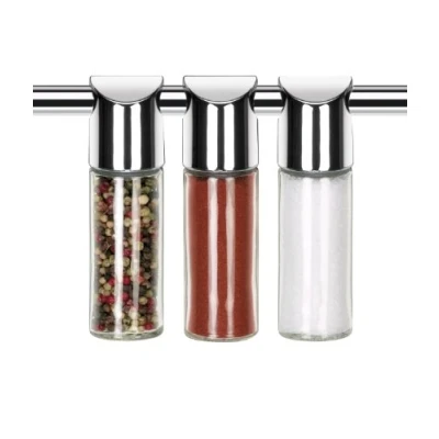 Imagen de Tescoma JGO 3 ESPECIEROS Vidrio C/Tapa Metal Monti, Multicolor