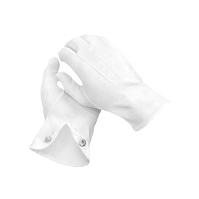 Imagen de THE MASONIC COLLECTION Guantes de Hombre en Algodón Blanco para Reuniones Formales, Camareros, Grupos, Eventos y Ceremonias Lavables Reutilizables