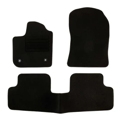 Imagen de DBS 1764246 Alfombrillas de coche A medida para 3 uds. Antideslizante Moqueta en negro 900 g/m² Aspecto terciopelo Modelo Star
