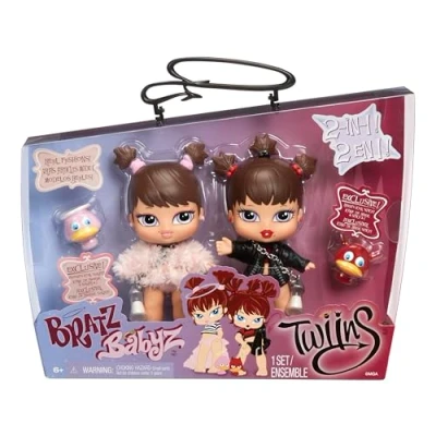 Imagen de Bratz Babyz Twiins Dolls Phoebe and Roxxi Pack de 2 Muñecas Moda Coleccionables con Mascotas, Lindas Bebé Elegantes Conjuntos Juguete Infantil Ideal para Mayores 6 años