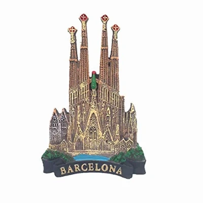 Imagen de Imán 3D para nevera de la Catedral Sagrada Familia Barcelona, regalo recuerdo, decoración del hogar y cocina, pegatina magnética España, colección imanes